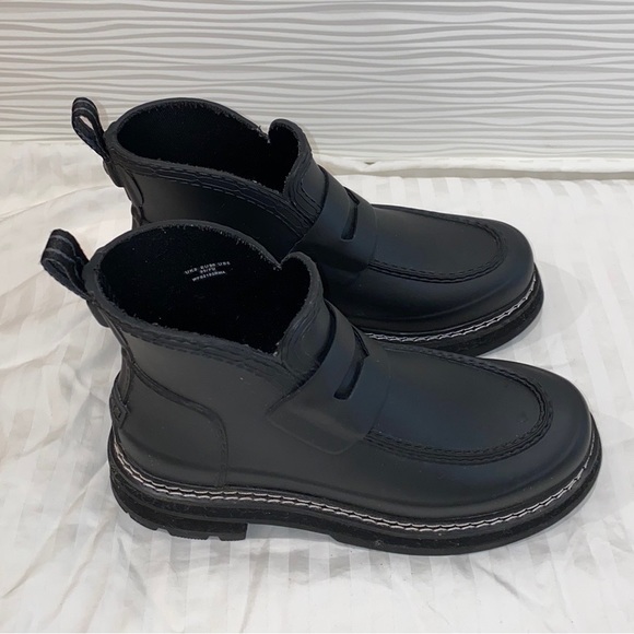 Hunter Refined Stitch Detail Rubber Loafer Ankle Boots - Picture 4 of 9